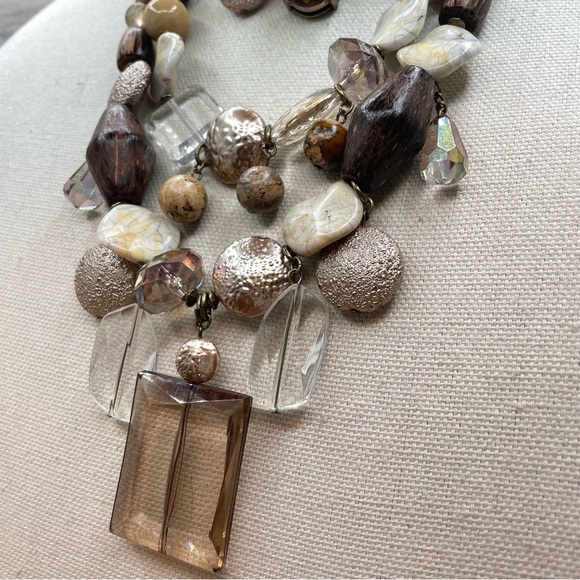 Beautiful Vintage 1990’s Jewelry Chico’s Statement Bib 3 Strand Necklace - Picture 3 of 6